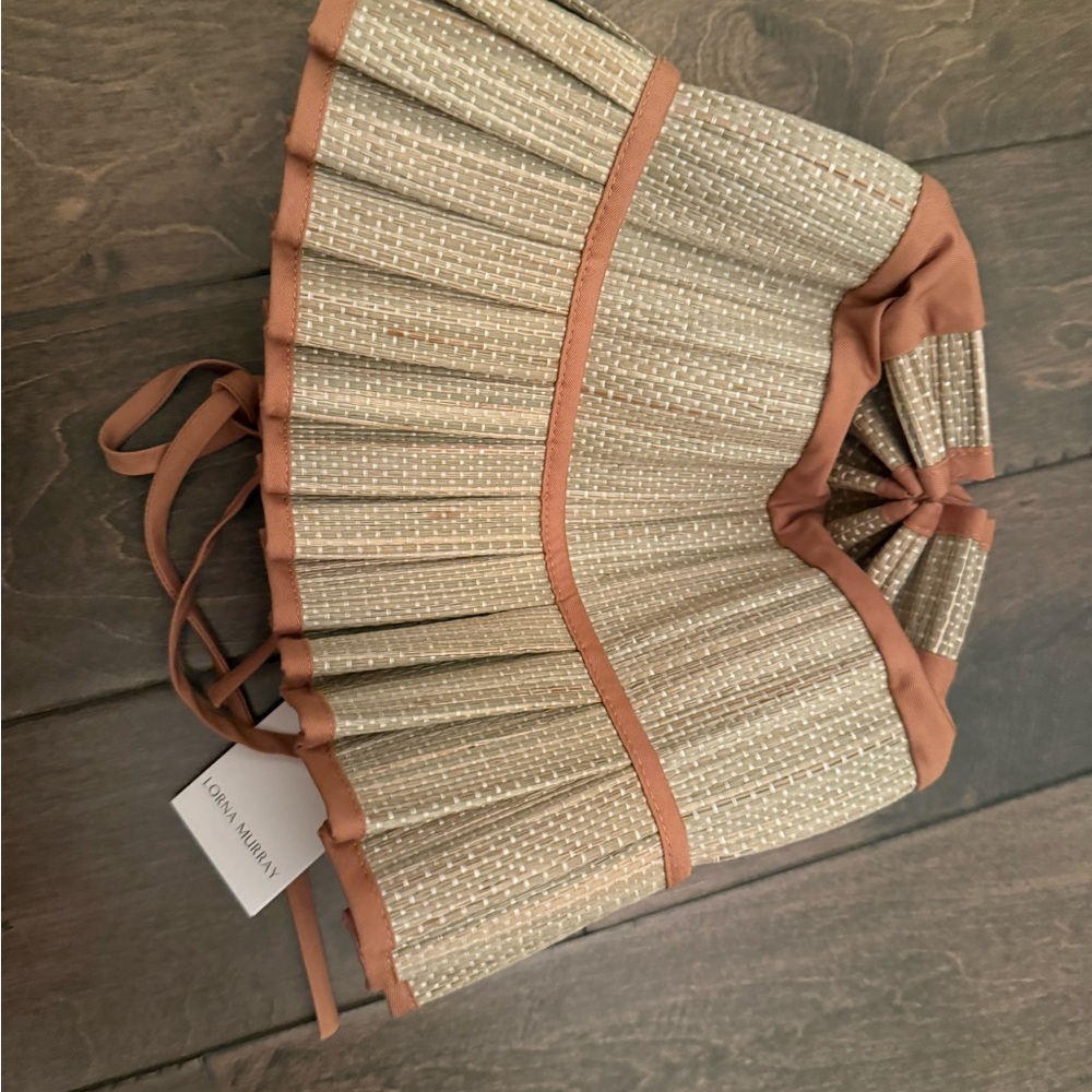 Lorna Murray Beige and Brown Pleated Hat